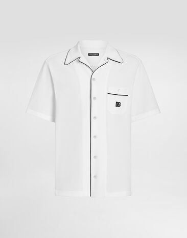 Dolce & Gabbana Camisa Hawaii de piqué Blanco G5KS3ZHU7UT