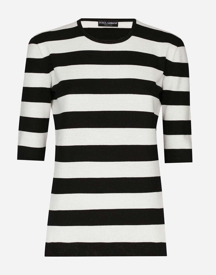 Dolce & Gabbana Jersey de lana con rayas en intarsia Multicolor FXX42TJCVY0