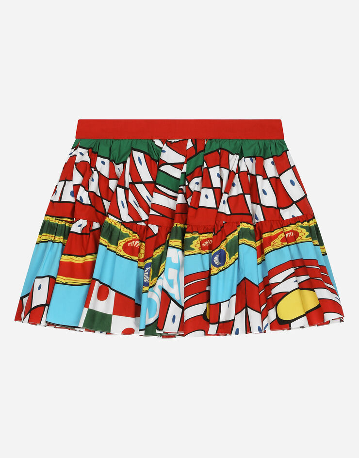 DolceGabbanaSpa Carretto-print poplin skirt Azure L54I49G7J8X