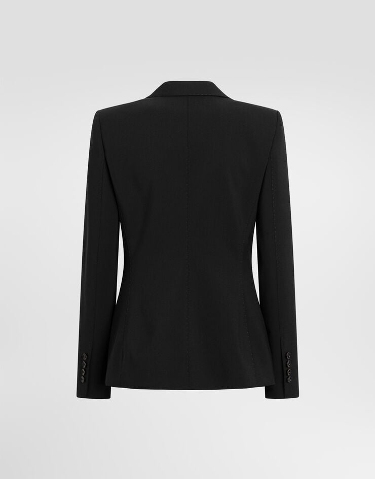 Dolce & Gabbana Turlington single-breasted jacket in micro-ribbed fabric Dolce & Gabbana Turlington single-breasted jacket in micro-ribbed fabric Black F2JBFTFUBG3
