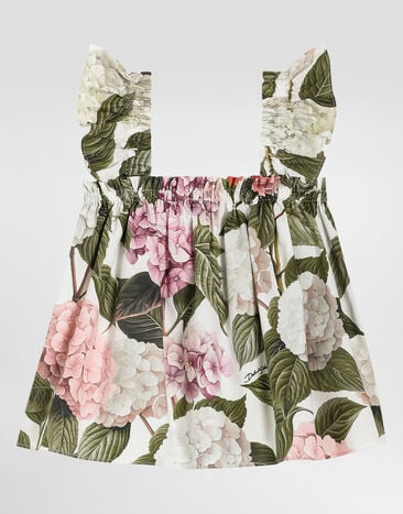 Dolce & Gabbana Hydrangea-print poplin top Multicolor L51N75HS5T6