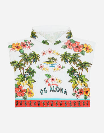 Dolce & Gabbana روب حمام من قماش تيري بطبعة هاواي مطبعة L4J818G7K8F