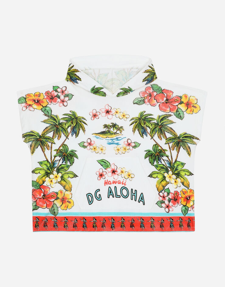 Dolce & Gabbana Peignoir de bain en éponge à imprimé hawaii Imprimé LBJAE5G7L5Y