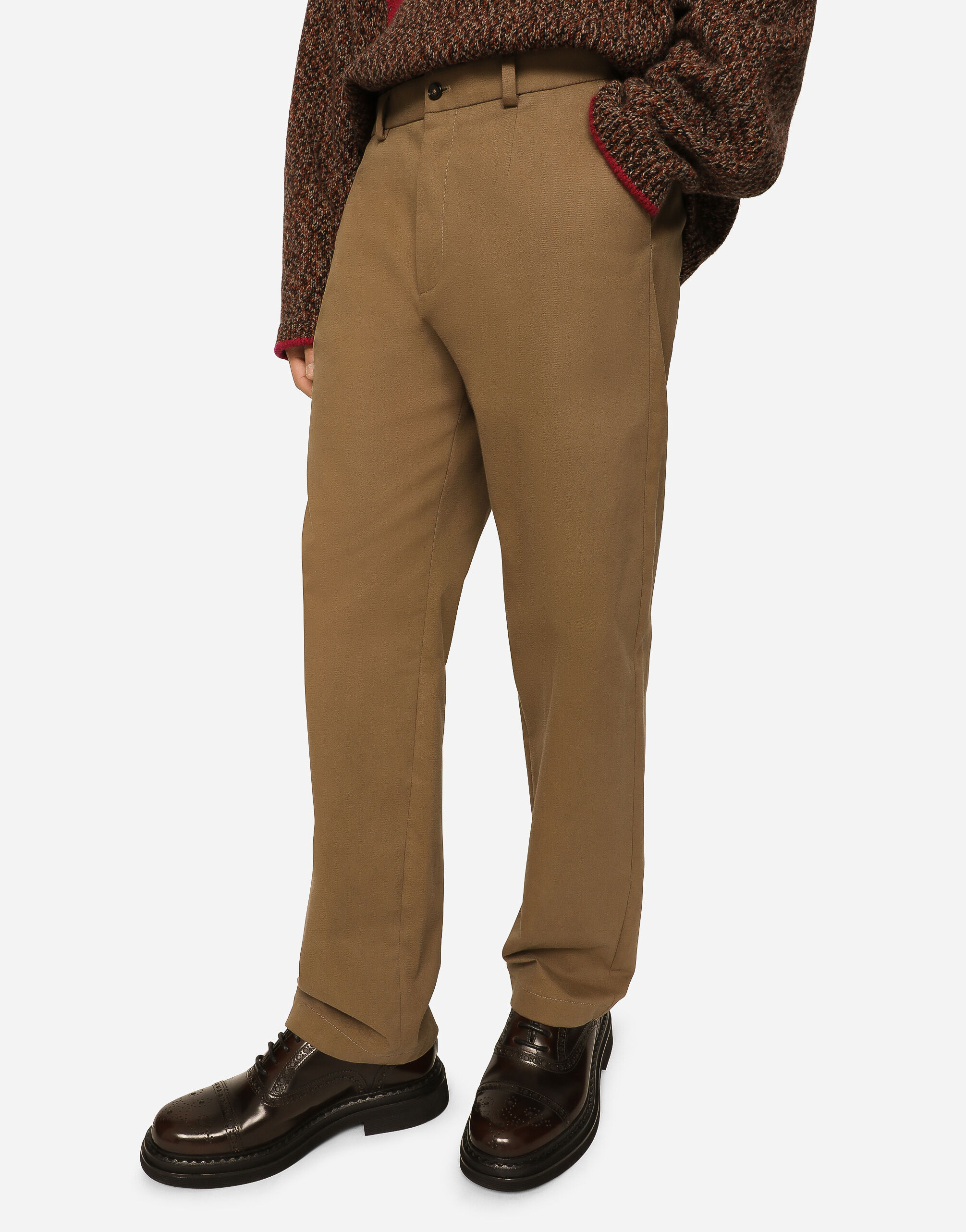 グレーのメンズ Stretch drill pants with logo label