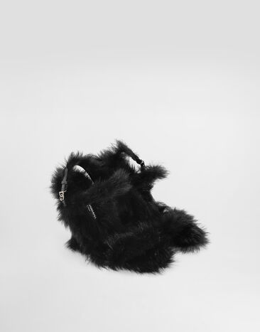Dolce & Gabbana Sandalia de piel ovina con pelo  Black CR1910AW951
