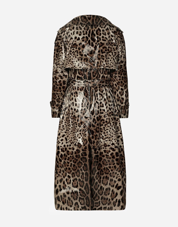 Dolce & Gabbana Тренч из атласа с пропиткой и леопардовым принтом Отпечатки F0D1NTFSRNH