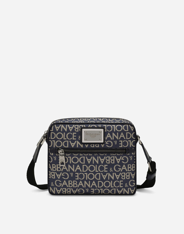 Dolce & Gabbana Coated jacquard crossbody bag Blue BM1622AJ705