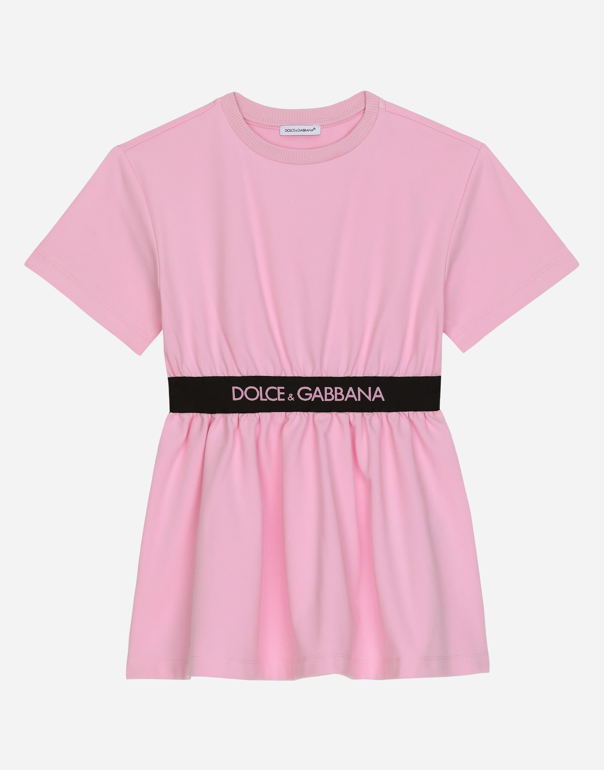 Dolce & Gabbana Vestido de interlock con logotipo en cinta elástica Imprima L53DI6HS5QR