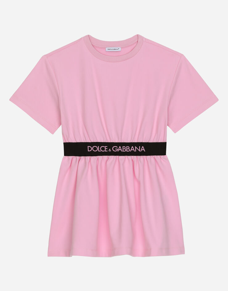 DolceGabbanaSpa Interlock dress with branded elastic Pink L5JD6EG7I0D