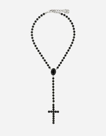 Dolce & Gabbana KIM DOLCE&GABBANA Rosary necklace with crystal rhinestones Black WNP4C4W1111