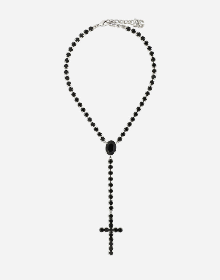 Dolce & Gabbana KIM DOLCE&GABBANA Rosary necklace with crystal rhinestones Black WNP4C4W1111