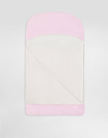 Dolce & Gabbana Interlock and linen baby nest with embroidery Pink LNJAI7G7PUP