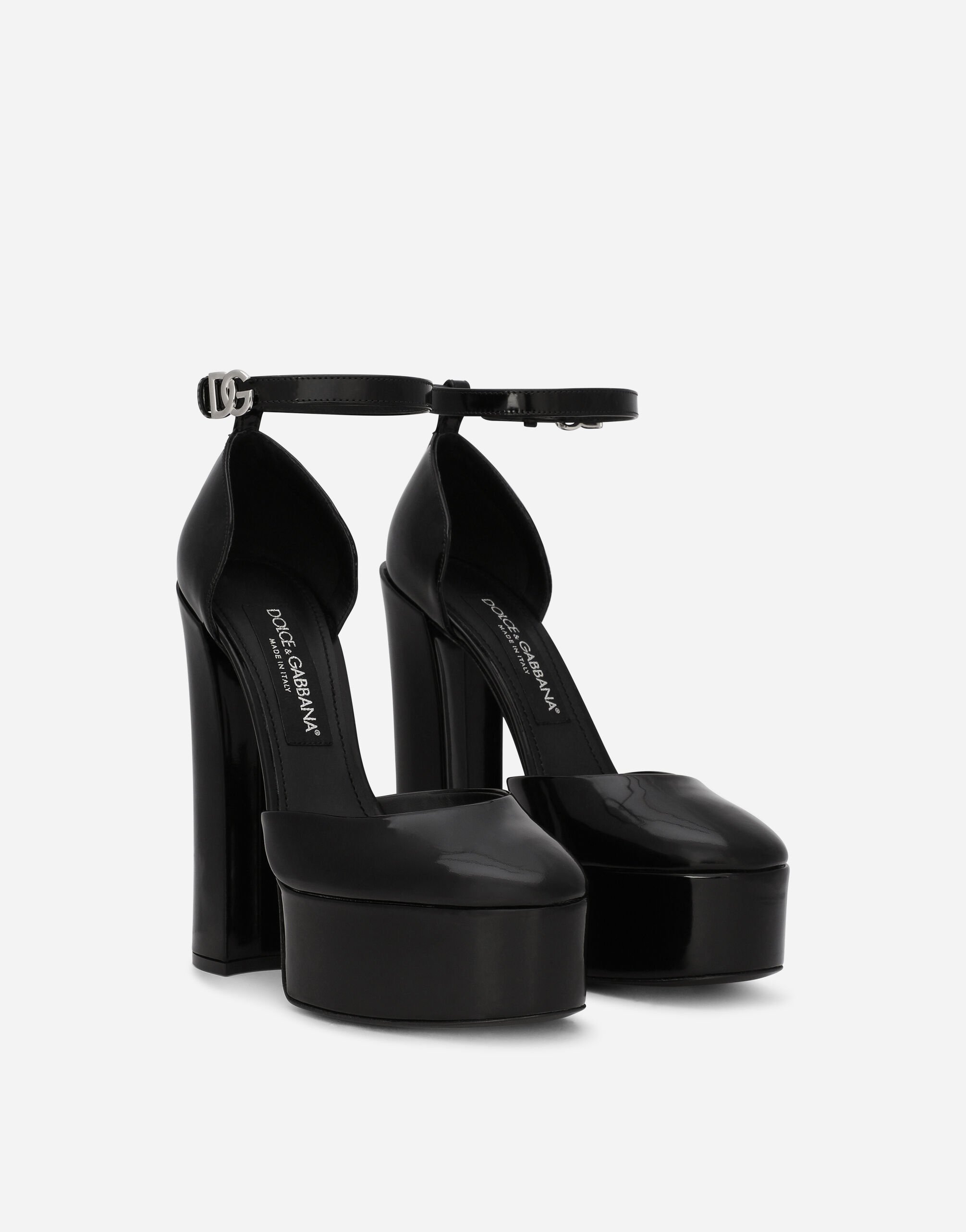 ブラックのウィメンズ Polished calfskin platforms | Dolce&Gabbana®