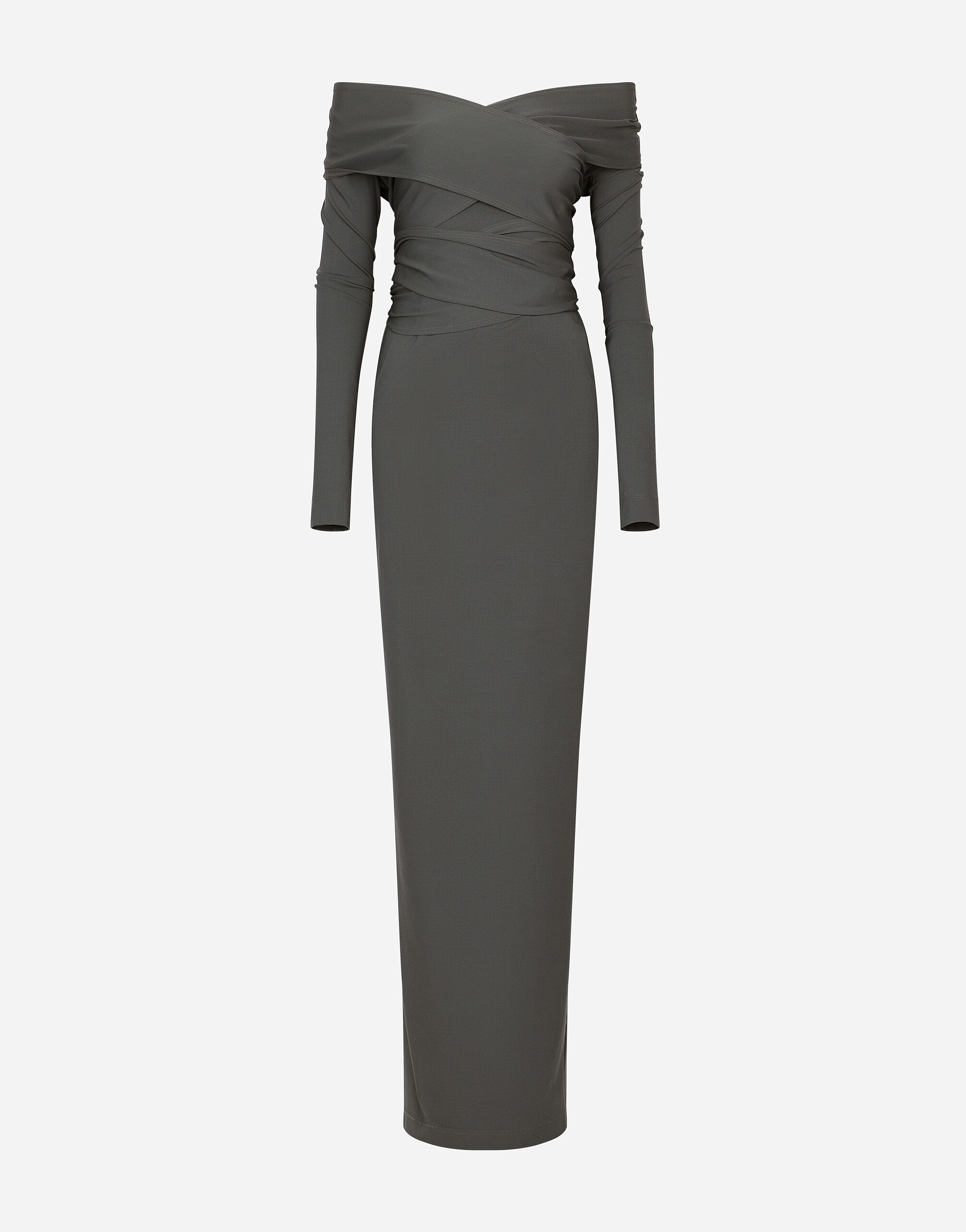 KIM DOLCE GABBANA Long stretch jersey Milano rib dress in