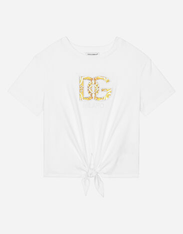 Dolce & Gabbana T-shirt in jersey con logo DG Bianco L5JTOBG7NZL