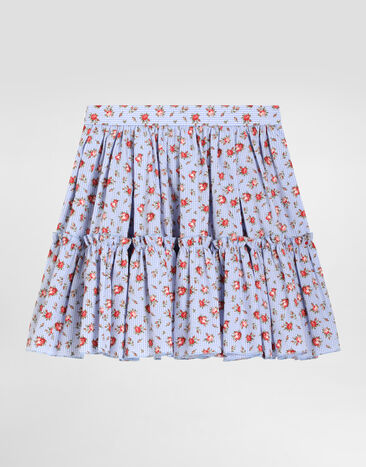 Dolce & Gabbana Small rose-print poplin skirt Multicolor L55I82HS5UL