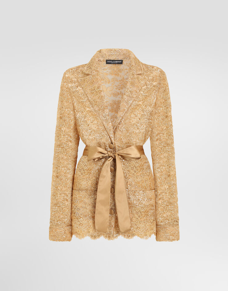 Dolce & Gabbana Lamé lace shirt Dolce & Gabbana Lamé lace shirt Gold F5U83TILMFJ