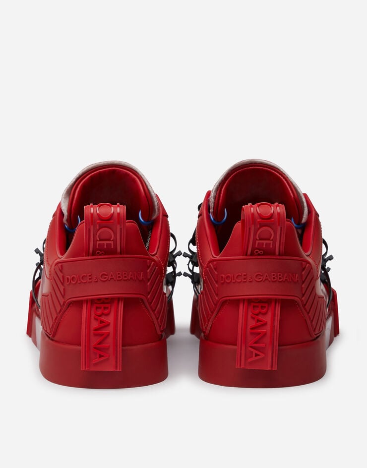 Dolce & Gabbana Portofino sneakers in calfskin and patent leather Red CS1783AJ986