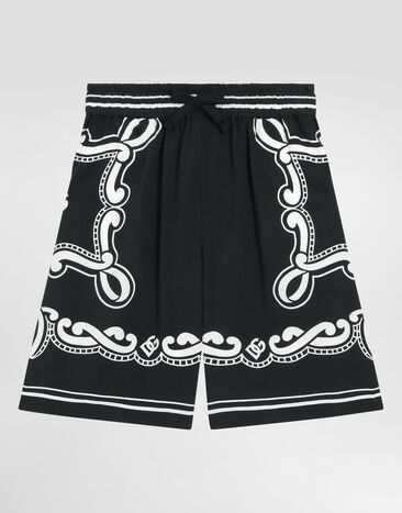Dolce & Gabbana Bandanna-print batik shorts Grey L4JPJPG7N2A