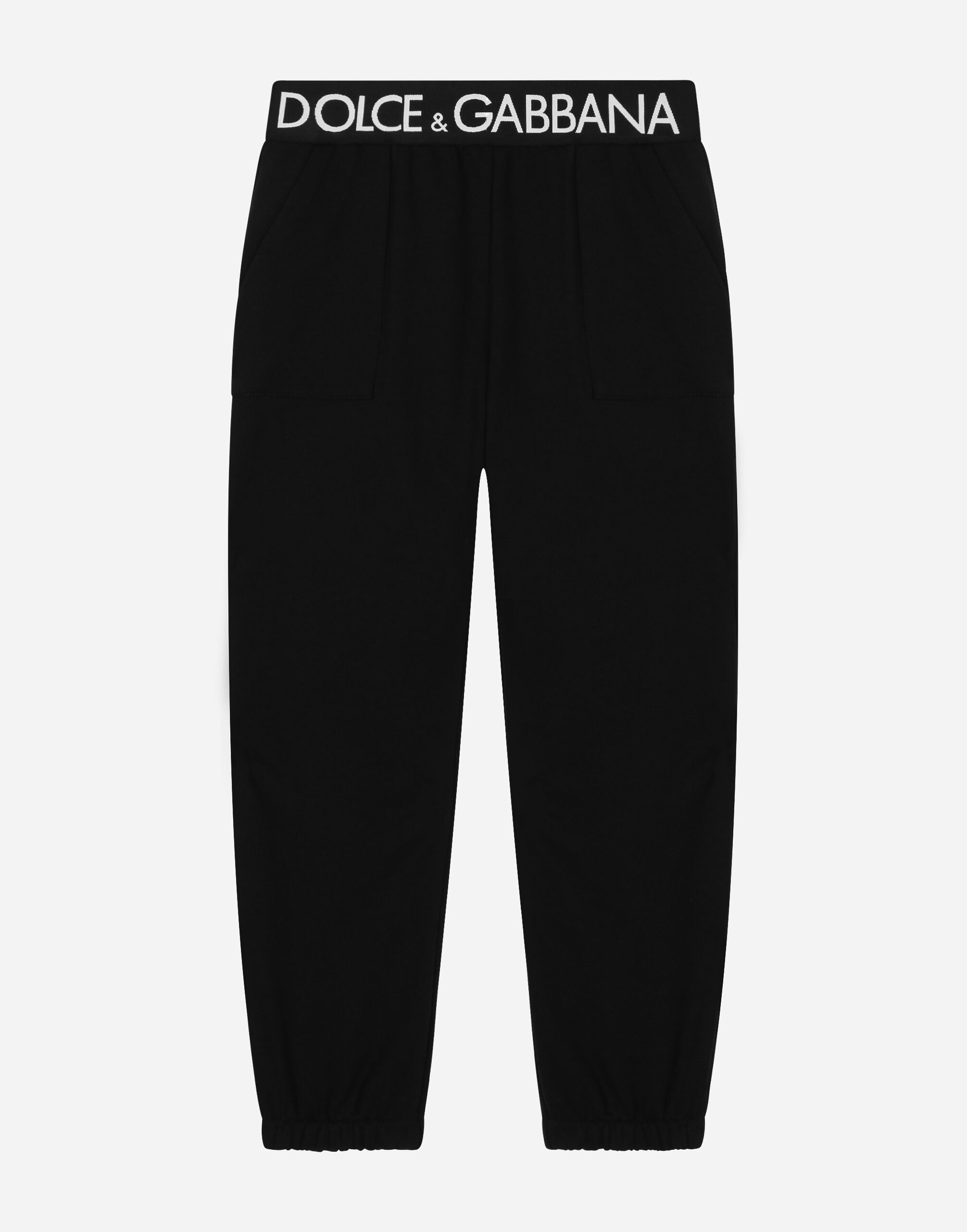 Dolce&Gabbana Jersey jogging pants with branded elastic waistband Black L5JPC3G7KN8