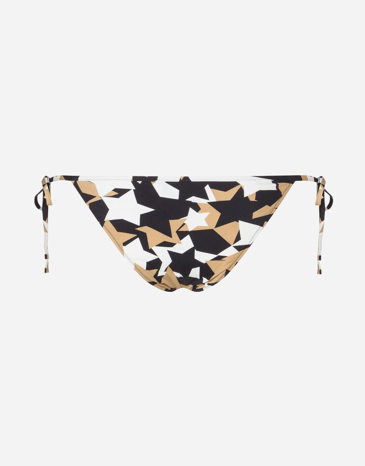 Dolce & Gabbana MILLENNIALS STAR PRINT BIKINI BOTTOMS WITH STRING TIES MULTICOLORED O2A01JFSGRR