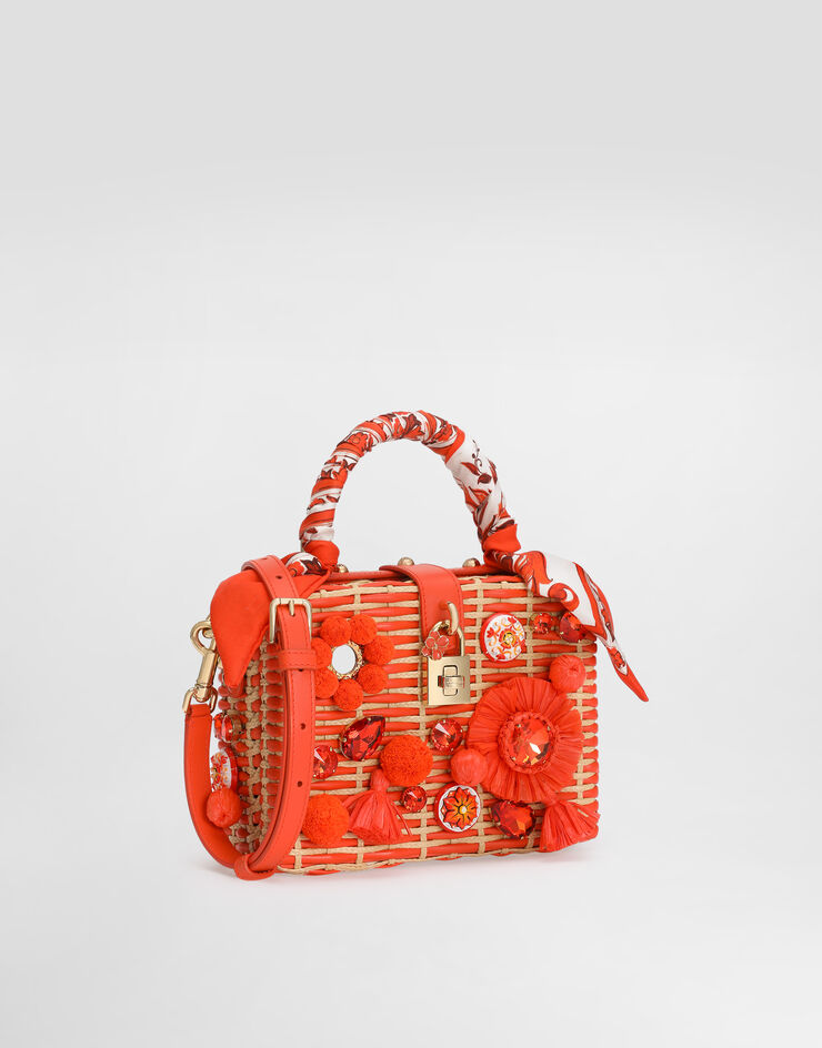 Dolce & Gabbana Dolce Box handbag in raffia Multicolor BB5970A0403
