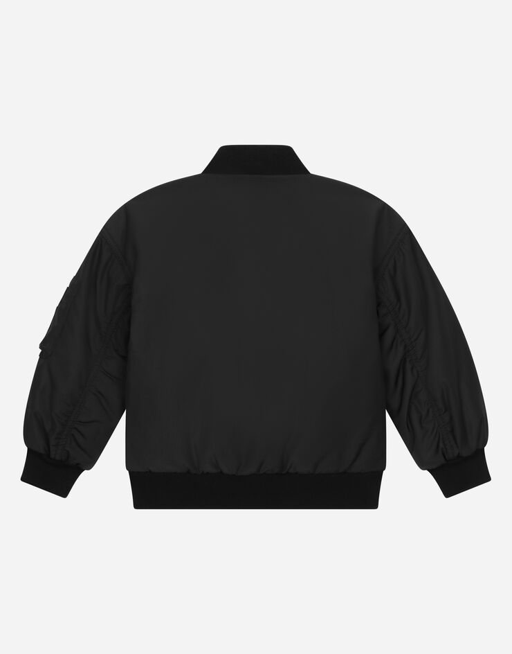 Dolce & Gabbana Cordura bomber jacket with logo tag Black L4JB4SFUM6X