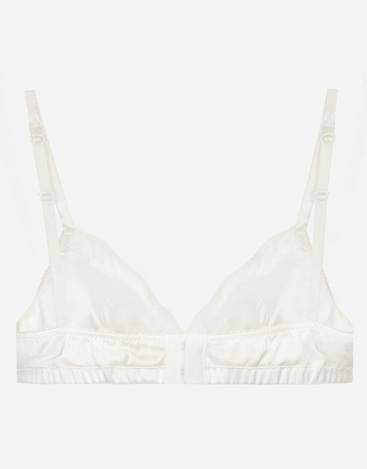 Dolce & Gabbana Der bügellose Soft-Cup-BH aus elastischem Seidensatin mit edlen Details aus Baumwollspitze hat eine bequeme Passform: WEISS O1A01TONO13