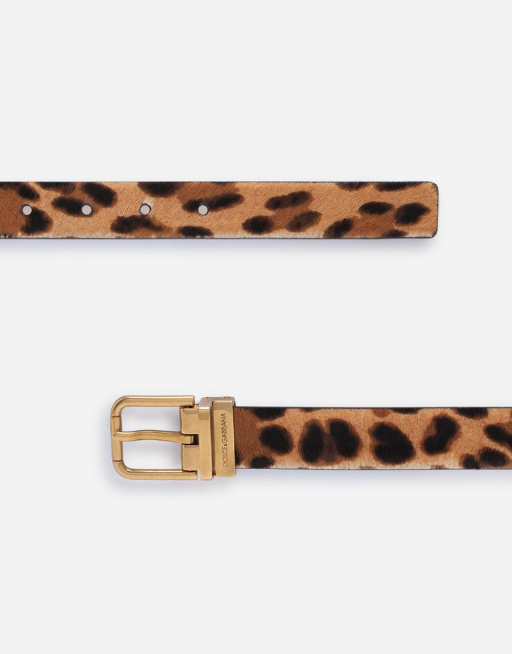 Dolce & Gabbana Ceinture en cuir façon poney léopard Multicolore BC4458AX621