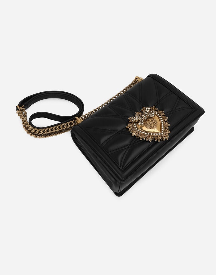 Dolce & Gabbana Mittelgroße Tasche Devotion aus Matelassé-Nappaleder Schwarz BB7158AW437