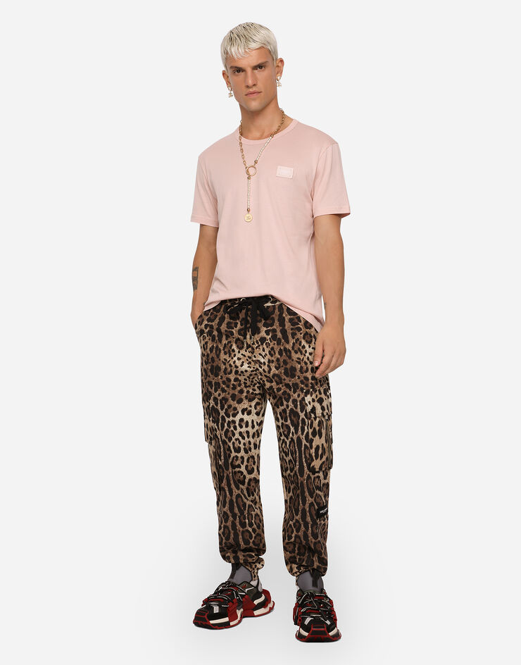Dolce & Gabbana Cargo-style jogging pants with leopard print Multicolor GWBZHTHS5E3
