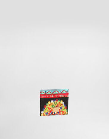 Dolce & Gabbana Carretto-print canvas card holder Multicolor BI0330A0890