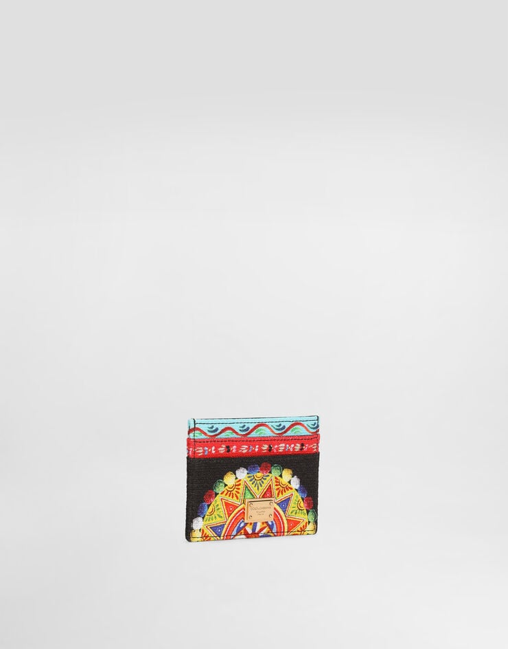 Dolce & Gabbana Carretto-print canvas card holder Multicolor BI0330A0890