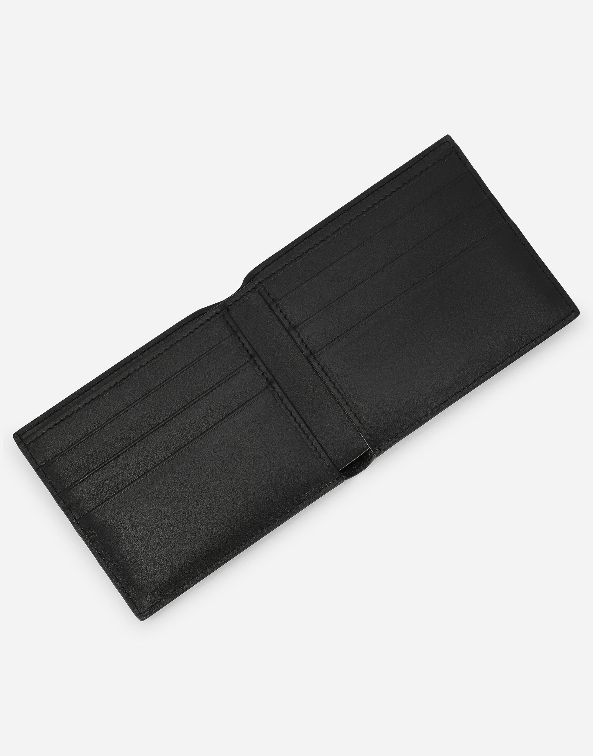 Calfskin nappa wallet with DG logo in Black for Men