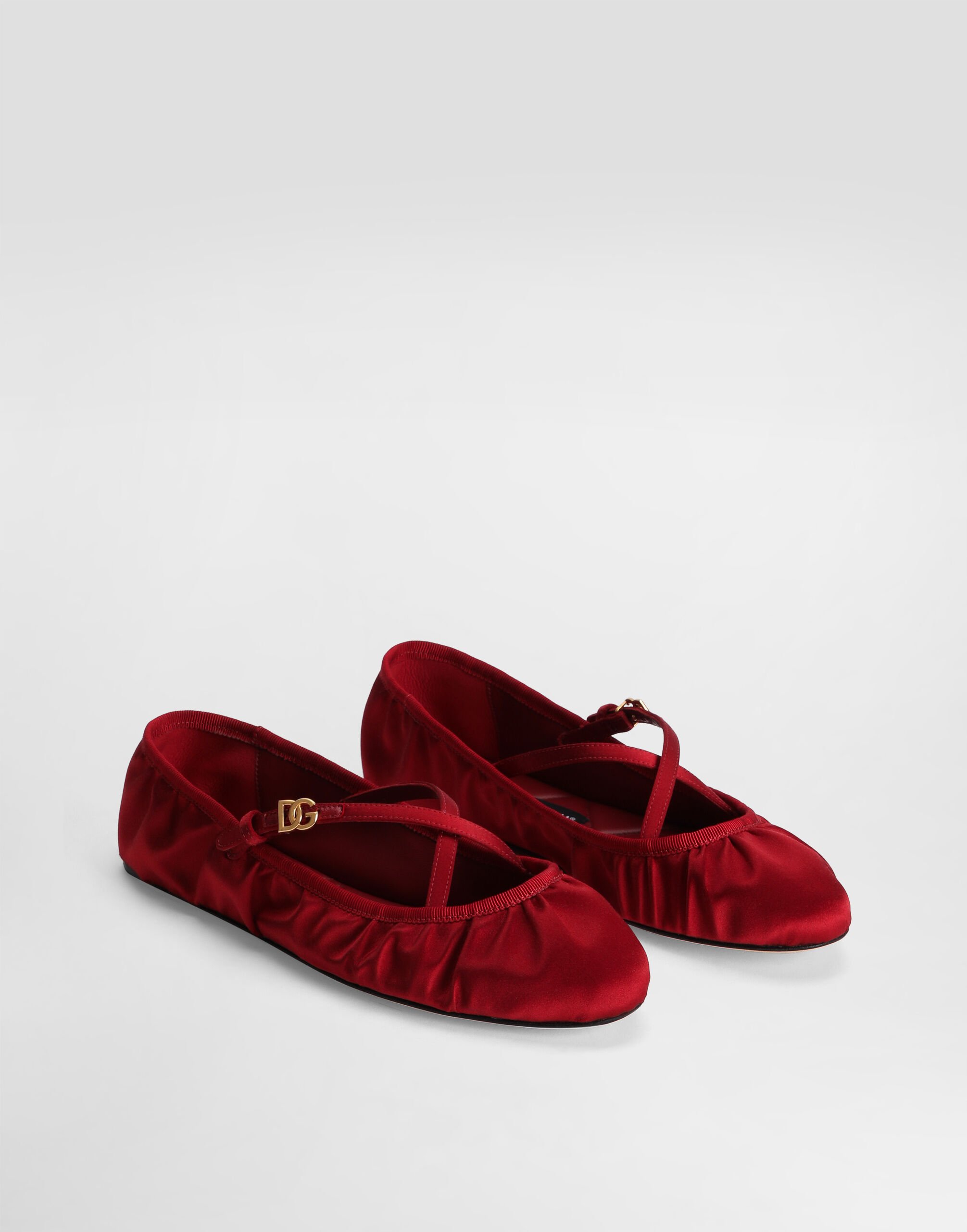 Satin ballet flats in Red for Women | Dolce&Gabbana® US
