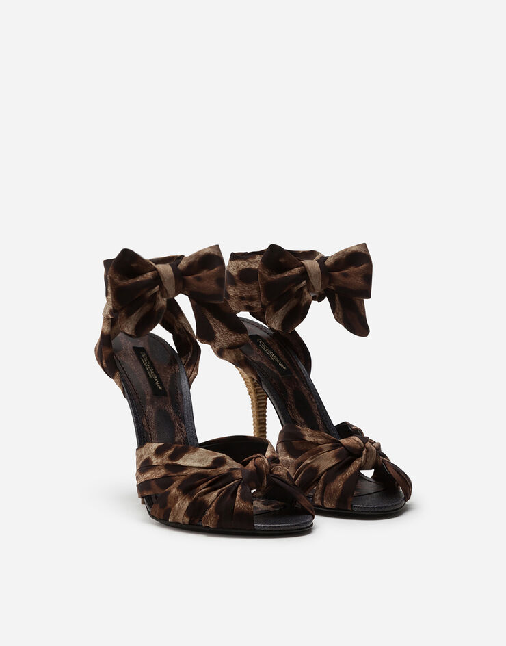 Dolce & Gabbana Twill sandals with leopard print and heel in wicker Dolce & Gabbana Twill sandals with leopard print and heel in wicker ANIMAL PRINT CR1015AX980
