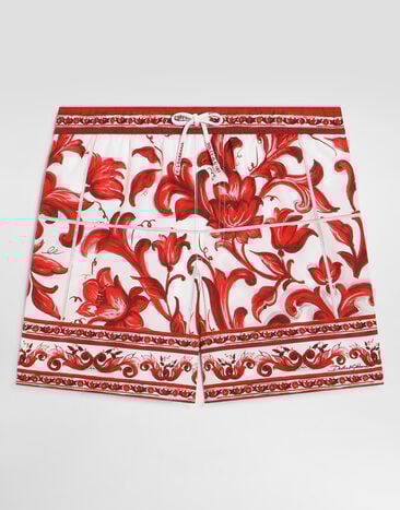 Dolce & Gabbana Majolica-print nylon boxer shorts Multicolor L4J850ON0I3