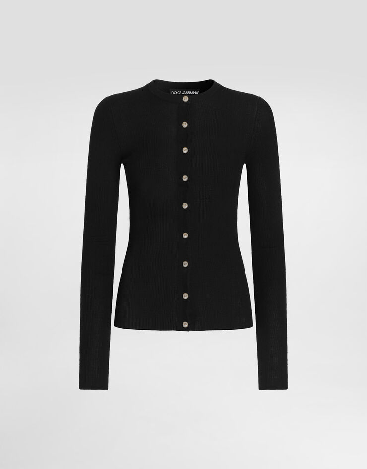 Dolce & Gabbana Ribbed cashmere cardigan Black FXVF5TJBW25