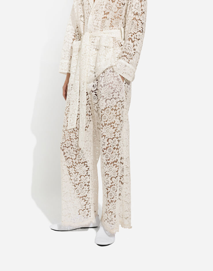 Dolce & Gabbana Tailored lace pants White GP06KTFLM55