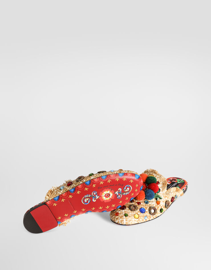 Dolce & Gabbana Mule de rafia con bordados Dolce & Gabbana Mule de rafia con bordados Multicolor CI0229A0465