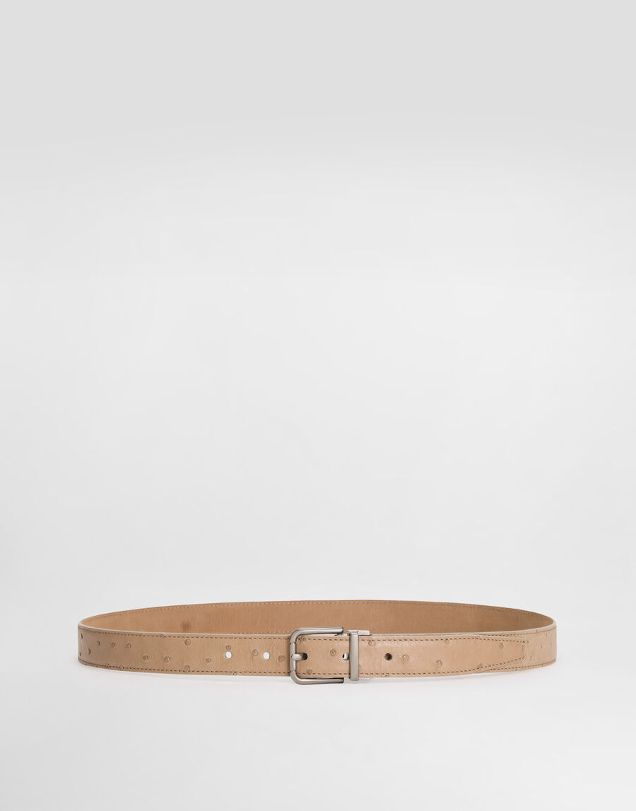 Ostrich leather belt