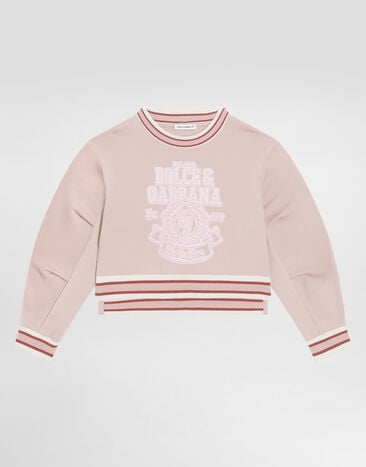 Dolce & Gabbana Jersey sweatshirt with DG print Pink L5JWBSG7PHC