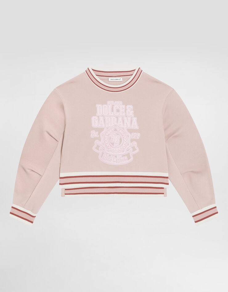 Dolce & Gabbana Jersey sweatshirt with DG print Pink L5JWBSG7PHC