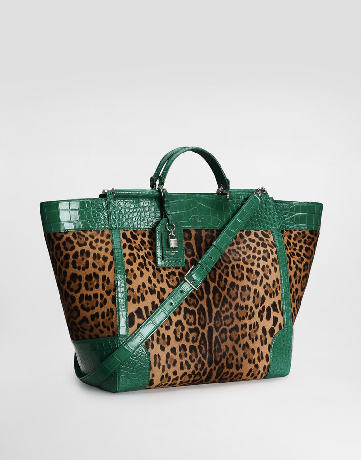 Dolce & Gabbana Sicily handbag in polished alligator and leo pony Print BM2448B2X29