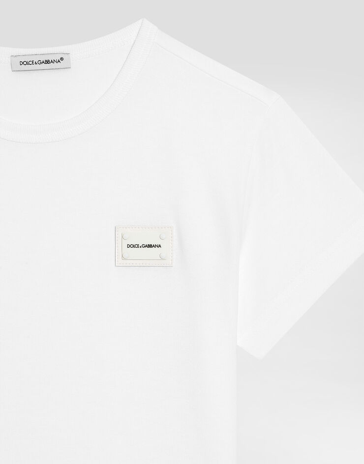 Dolce & Gabbana Jersey t-shirt with logo tag White L4JT7TG7OLK