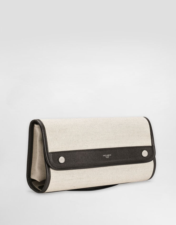 Dolce & Gabbana Necessaire atene in tessuto sale&pepe e vitello Multicolore BP3438AG440