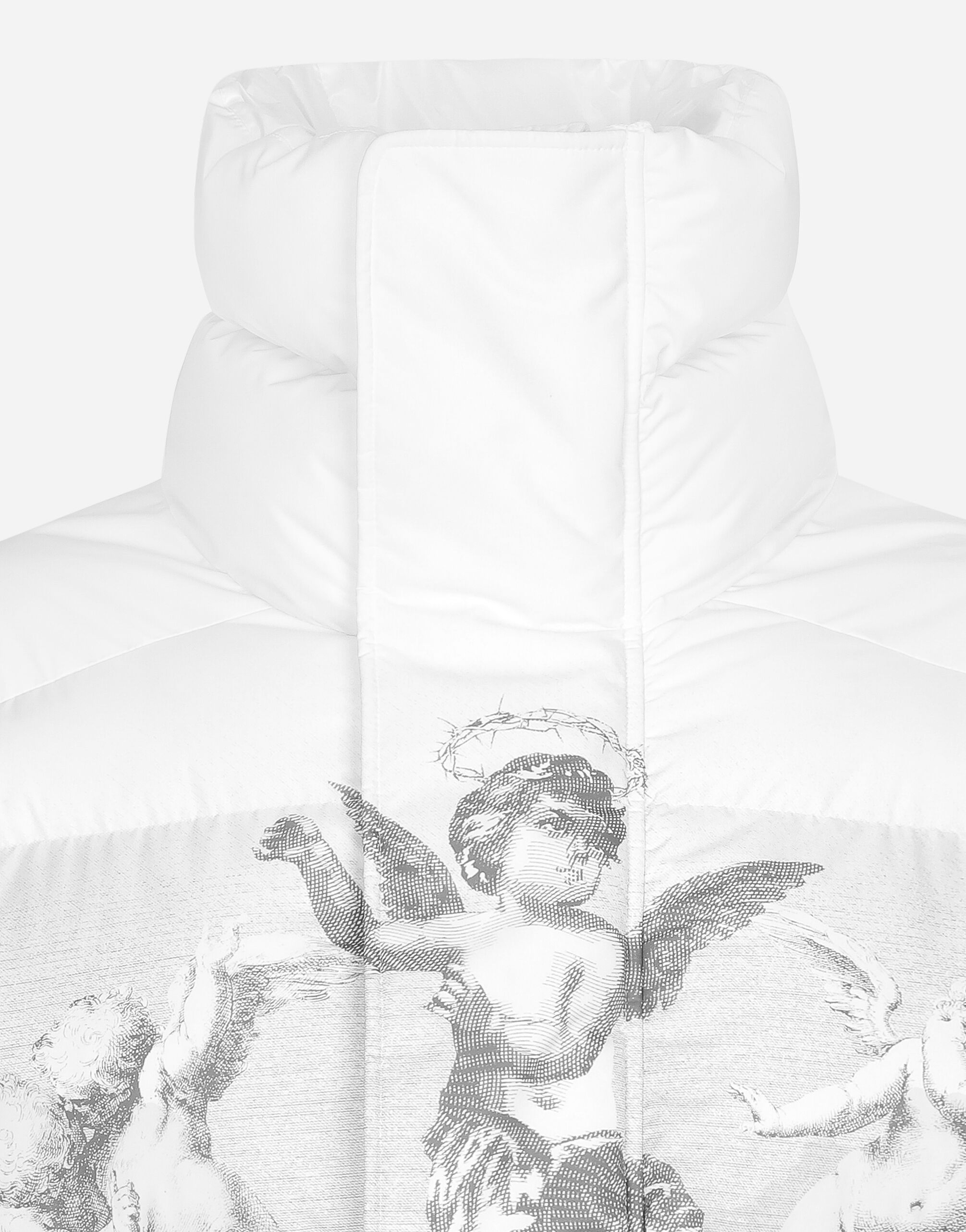 DOLCE GABBANA BLANCO nylon down jacket with angel print in White