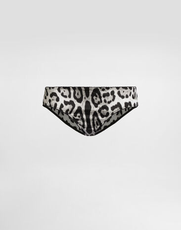 Dolce & Gabbana Leopard-print satin panties Pale Pink O1B12TON06G