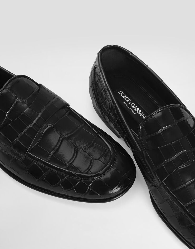 Dolce & Gabbana Alligator leather slippers Dolce & Gabbana Alligator leather slippers Black A50644A2Y88