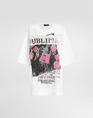 Dolce & Gabbana Jersey t-shirt with print Multicolor F8V94TGDDIC